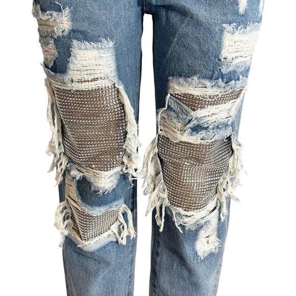 Fashion Nova Best Of You Boyfriend Jeans - Medium Blue Wash SZ 9 $55 - Picture 13 of 15